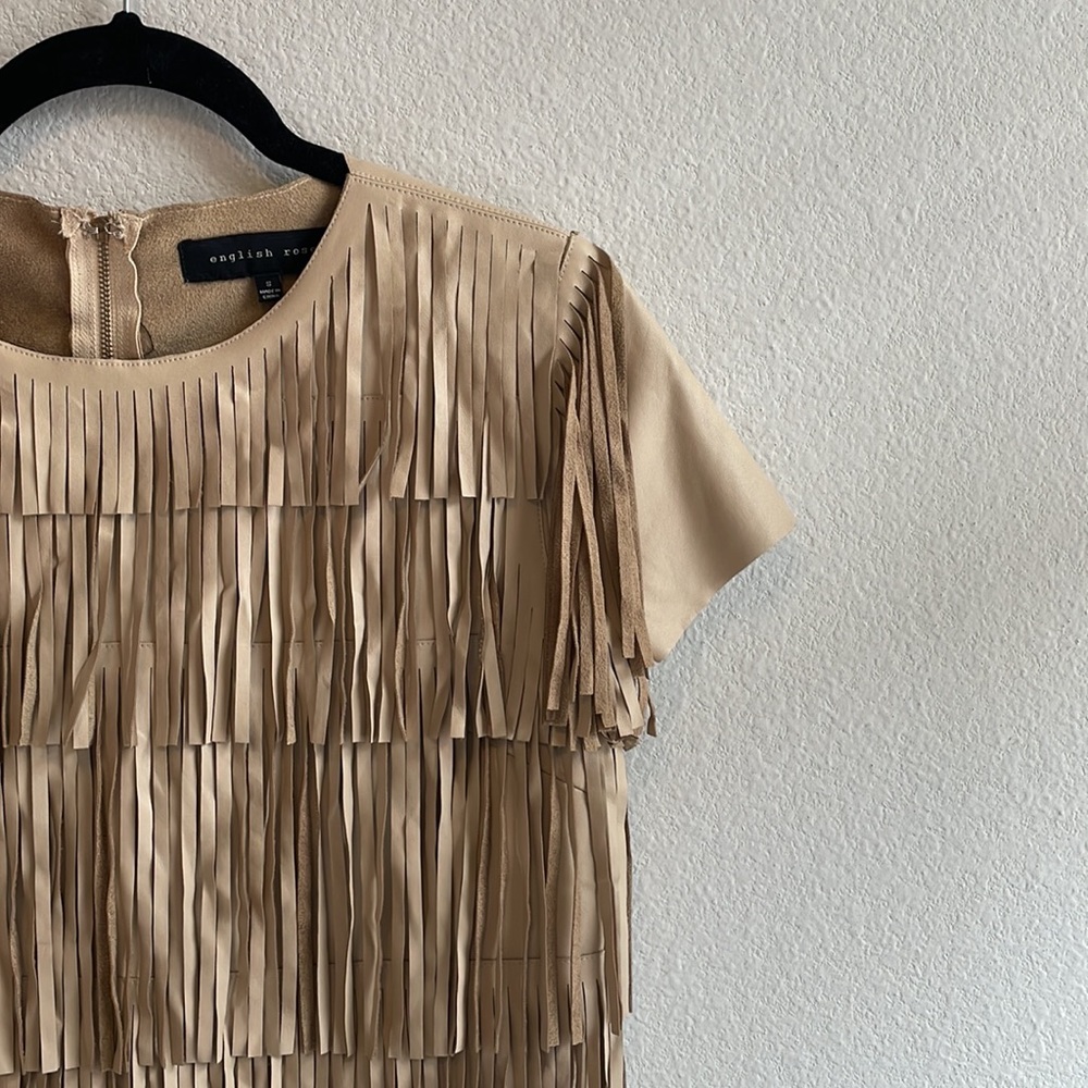 Leather Fringe crop top